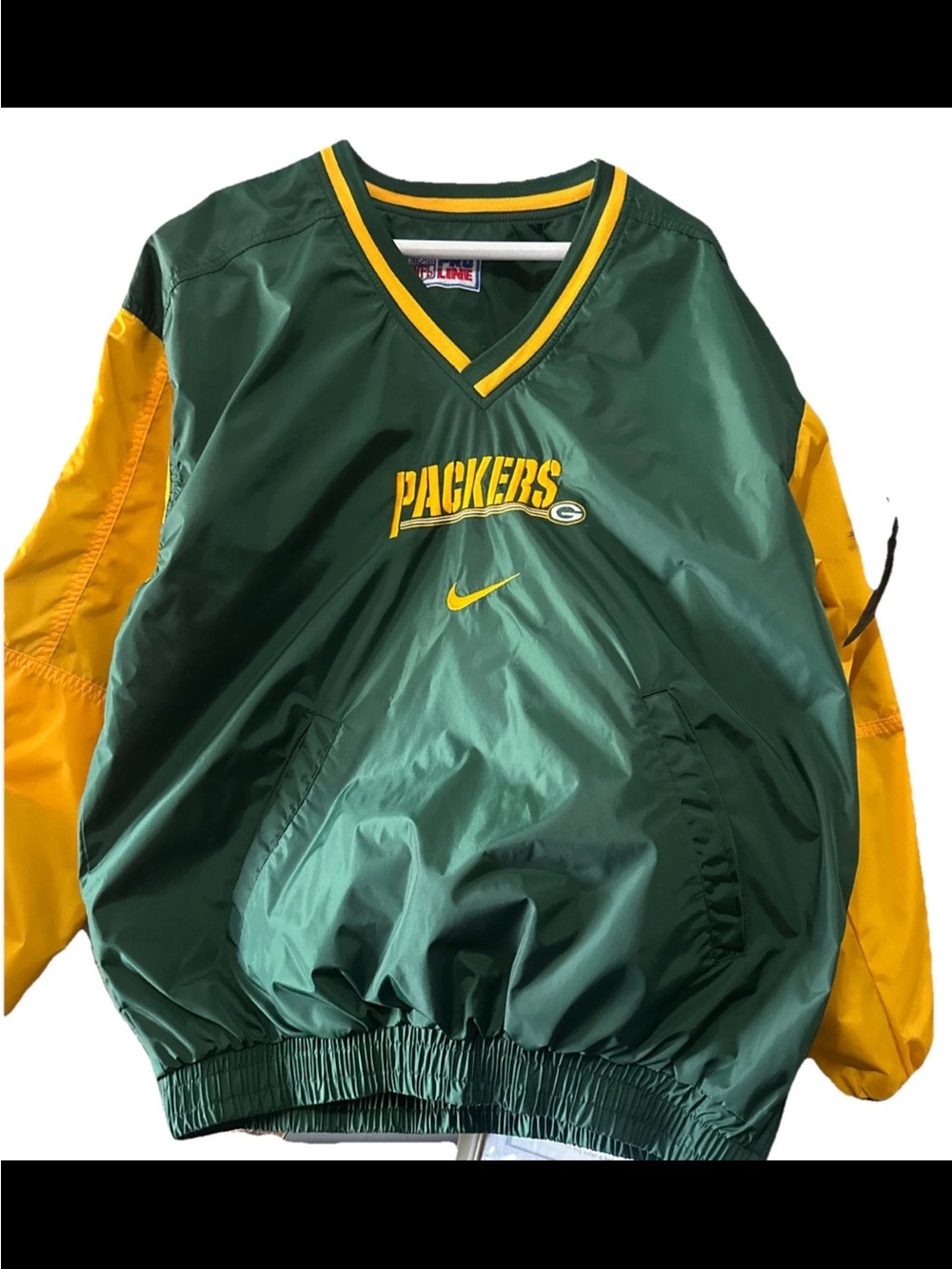 Green Bay Packers Windbreaker Men's M Nike Pro Line Reversible Center Swoosh VTG